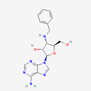 molecular formula C17H20N6O3 B1625380 (2R,3R,4S,5S)-2-(6-amino-9H-purin-9-yl)-4-(benzylamino)-5-(hydroxymethyl)tetrahydrofuran-3-ol CAS No. 67313-10-4