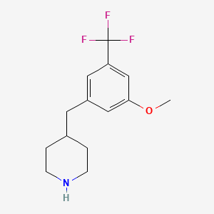 molecular formula C14H18F3NO B1625381 4-(3-Methoxy-5-trifluoromethyl-benzyl)-piperidine CAS No. 794500-99-5