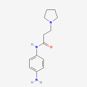 molecular formula C13H19N3O B1625389 1-Pyrrolidinepropanamide, N-(4-aminophenyl)- CAS No. 393570-64-4