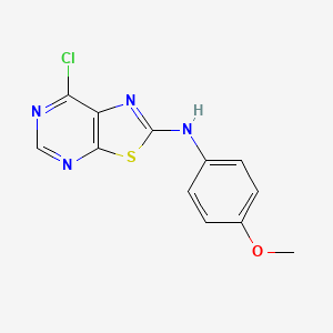molecular formula C12H9ClN4OS B1625391 (7-Chlorothiazolo[5,4-d]pyrimidin-2-yl)-(4-methoxyphenyl)amine CAS No. 871266-81-8
