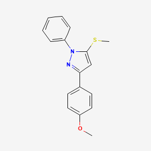 molecular formula C17H16N2OS B1625392 3-(4-Methoxyphenyl)-5-methylthio-1-phenyl-1H-pyrazole CAS No. 871110-00-8