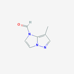 molecular formula C7H7N3O B162540 7-methyl-1H-imidazo[1,2-b]pyrazole-1-carbaldehyde CAS No. 135829-83-3
