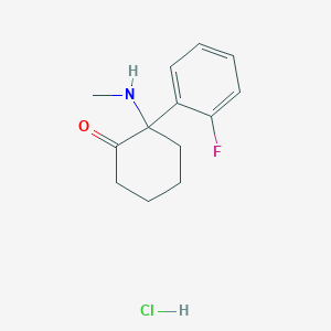 molecular formula C13H17ClFNO B162541 2-(2-Fluorophenyl)-2-(methylamino)cyclohexan-1-one;hydrochloride CAS No. 111982-49-1