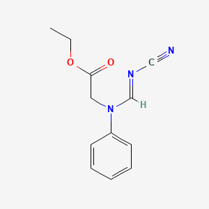 molecular formula C12H13N3O2 B1625441 N-Ethoxycarbonylmethyl-N'-cyano-N-phenylformamidine CAS No. 62011-92-1