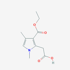 molecular formula C11H15NO4 B1625533 3-(Ethoxycarbonyl)-1,4-dimethyl-1H-pyrrole-2-acetic Acid CAS No. 82875-55-6