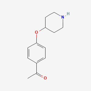molecular formula C13H17NO2 B1625534 1-{4-[(Piperidin-4-yl)oxy]phenyl}ethan-1-one CAS No. 97840-07-8