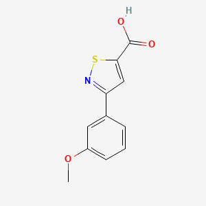 molecular formula C11H9NO3S B1625635 3-(3-Methoxyphenyl)isothiazole-5-carboxylic acid CAS No. 82433-00-9