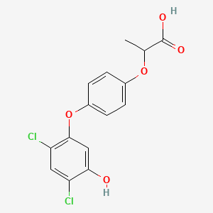 molecular formula C15H12Cl2O5 B1625660 2-(4-(2,4-Dichloro-5-hydroxyphenoxy)phenoxy)propanoic acid CAS No. 61955-11-1
