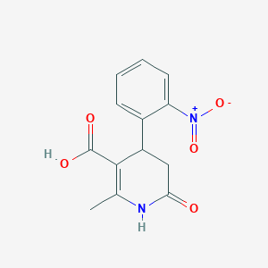 molecular formula C13H12N2O5 B1625683 2-Methyl-4-(2-nitrophenyl)-6-oxo-1,4,5,6-tetrahydropyridine-3-carboxylic acid CAS No. 423120-03-0