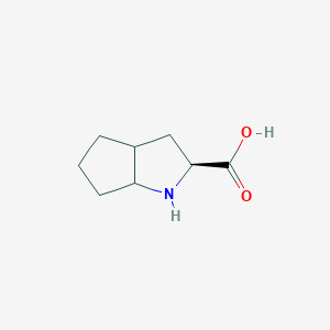molecular formula C8H13NO2 B1625706 Cyclopenta[B]pyrrole-2-carboxylic acid, octahydro-, (2S)- CAS No. 411232-21-8