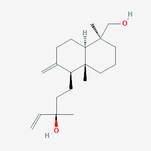 molecular formula C20H34O2 B162571 (3R)-5-[(1S,4Ar,5S,8aR)-5-(hydroxymethyl)-5,8a-dimethyl-2-methylidene-3,4,4a,6,7,8-hexahydro-1H-naphthalen-1-yl]-3-methylpent-1-en-3-ol CAS No. 1908-44-7