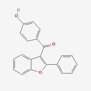 molecular formula C21H14O3 B1625711 (4-Hydroxyphenyl)(2-phenyl-1-benzofuran-3-yl)methanone CAS No. 55877-36-6