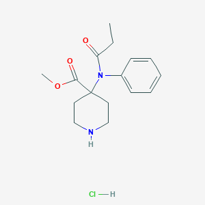 molecular formula C16H23ClN2O3 B162572 Methyl 4-(phenyl-propionyl-amino)-piperidine-4-carboxylate HCl 