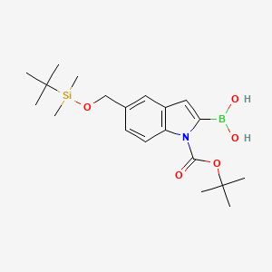 molecular formula C20H32BNO5Si B1625735 1H-Indole-1-carboxylic acid, 2-borono-5-[[[(1,1-dimethylethyl)dimethylsilyl]oxy]methyl]-, 1,1-dimethylethyl ester CAS No. 335649-84-8