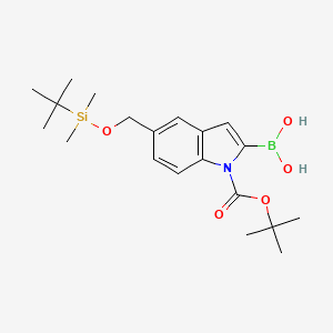 1H-Indole-1-carboxylic acid, 2-borono-5-[[[(1,1-dimethylethyl)dimethylsilyl]oxy]methyl]-, 1,1-dimethylethyl ester
