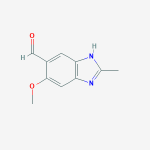 molecular formula C10H10N2O2 B162577 6-methoxy-2-methyl-3H-benzimidazole-5-carbaldehyde CAS No. 126436-25-7