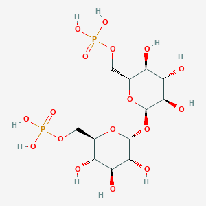 molecular formula C12H24O17P2 B162581 [(2R,3S,4S,5R,6R)-3,4,5-trihydroxy-6-[(2R,3R,4S,5S,6R)-3,4,5-trihydroxy-6-(phosphonooxymethyl)oxan-2-yl]oxyoxan-2-yl]methyl dihydrogen phosphate CAS No. 1745-65-9