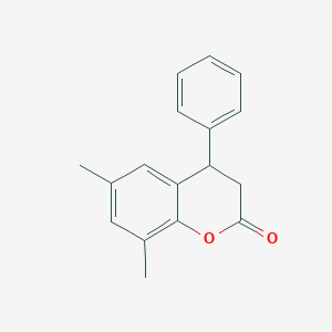 molecular formula C17H16O2 B1625816 2H-1-Benzopyran-2-one, 3,4-dihydro-6,8-dimethyl-4-phenyl- CAS No. 60813-66-3