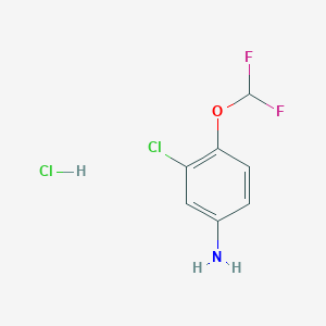 molecular formula C7H7Cl2F2NO B1625820 3-Chloro-4-(difluoromethoxy)aniline hydrochloride CAS No. 115700-24-8