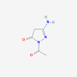 B162593 2-acetyl-5-amino-4H-pyrazol-3-one CAS No. 129027-73-2