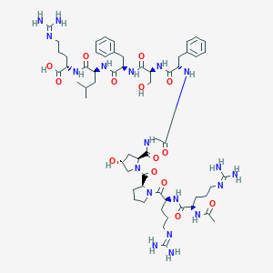 molecular formula C59H91N19O14 B162597 Bradykinin, acetyl-arg-hyp(3)-phe(7)-leu(8)- CAS No. 135705-19-0