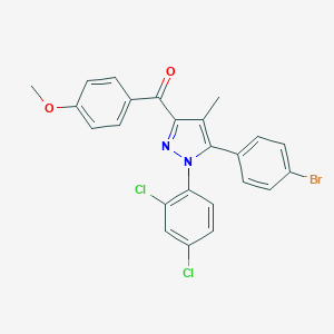 [5-(4-Bromophenyl)-1-(2,4-dichlorophenyl)-4-methylpyrazol-3-yl]-(4-methoxyphenyl)methanone