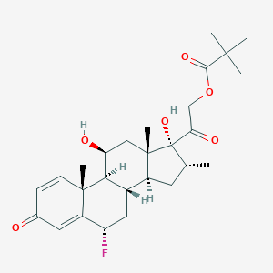 molecular formula C27H37FO6 B162606 6alpha-Fluoro-11beta,17,21-trihydroxy-16alpha-methylpregna-1,4-diene-3,20-dione 21-pivalate CAS No. 1926-93-8