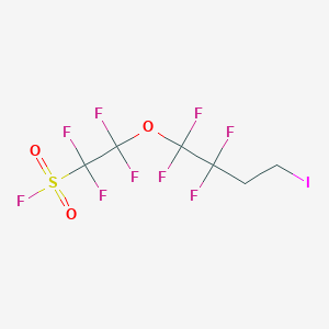 molecular formula C6H4F9IO3S B1626107 1,1,2,2-Tetrafluoro-2-(1,1,2,2-tetrafluoro-4-iodobutoxy)ethane-1-sulfonyl fluoride CAS No. 84271-36-3