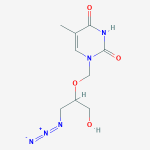 molecular formula C9H13N5O4 B162615 1-((2-Azido-1-(hydroxymethyl)ethoxy)methyl)thymine CAS No. 127559-73-3