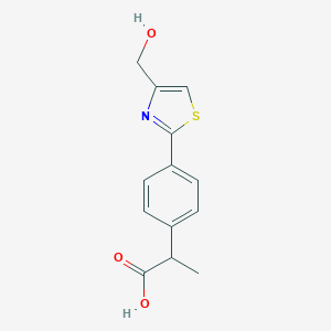 molecular formula C13H13NO3S B162618 2-[4-(4-Hydroxymethylthiazol-2-yl)phenyl]propanoic acid CAS No. 138568-65-7