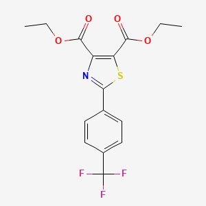 molecular formula C16H14F3NO4S B1626293 Diethyl 2-(4-(trifluoromethyl)phenyl)thiazole-4,5-dicarboxylate CAS No. 444615-63-8