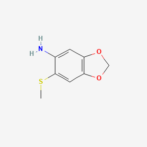 molecular formula C8H9NO2S B1626326 6-(Methylthio)benzo[d][1,3]dioxol-5-amine CAS No. 68560-13-4