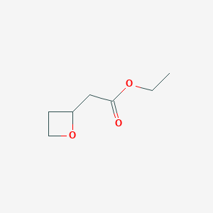 molecular formula C7H12O3 B1626402 Ethyl 2-(oxetan-2-yl)acetate CAS No. 96516-90-4