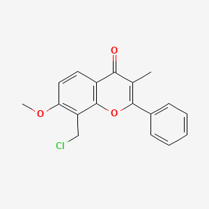 molecular formula C18H15ClO3 B1626423 8-(Chloromethyl)-7-methoxy-3-methyl-2-phenyl-4H-1-benzopyran-4-one CAS No. 25782-05-2
