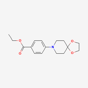 molecular formula C16H21NO4 B1626501 Ethyl 4-(1,4-dioxa-8-azaspiro[4.5]decan-8-yl)benzoate CAS No. 79421-38-8