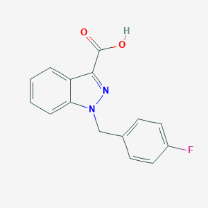 molecular formula C15H11FN2O2 B162652 1-[(4-fluorophenyl)methyl]-1H-indazole-3-carboxylic acid CAS No. 50264-63-6
