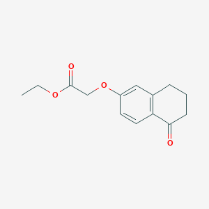 molecular formula C14H16O4 B1626520 Ethyl 2-((5-oxo-5,6,7,8-tetrahydronaphthalen-2-yl)oxy)acetate CAS No. 51062-76-1