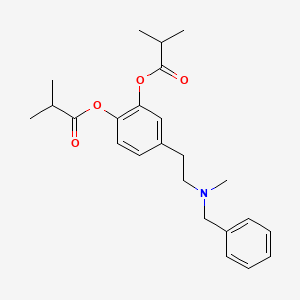 molecular formula C24H31NO4 B1626559 4-(2-(Benzyl(methyl)amino)ethyl)-1,2-phenylene bis(2-methylpropanoate) CAS No. 96025-47-7