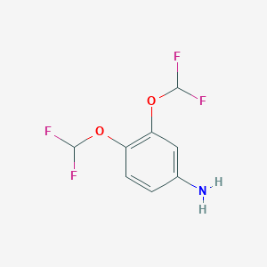 molecular formula C8H7F4NO2 B1626605 3,4-Bis(difluoromethoxy)aniline CAS No. 71791-36-1