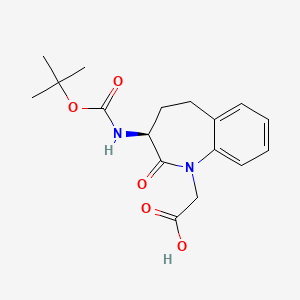 molecular formula C17H22N2O5 B1626617 {(3S)-3-[(tert-Butoxycarbonyl)amino]-2-oxo-2,3,4,5-tetrahydro-1H-1-benzazepin-1-yl}acetic acid CAS No. 94793-95-0