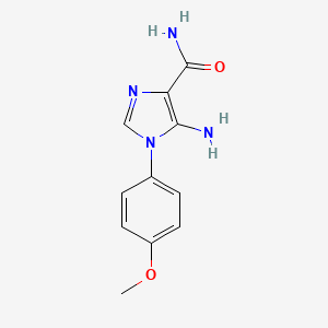 molecular formula C11H12N4O2 B1626620 5-amino-1-(4-methoxyphenyl)-1H-imidazole-4-carboxamide CAS No. 93270-70-3