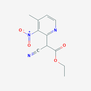 molecular formula C11H11N3O4 B1626658 Ethyl 2-cyano-2-(4-methyl-3-nitropyridin-2-yl)acetate CAS No. 56057-20-6
