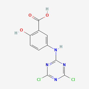 molecular formula C10H6Cl2N4O3 B1626666 5-[(4,6-Dichloro-1,3,5-triazin-2-yl)amino]-2-hydroxybenzoic acid CAS No. 68703-70-8