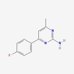 molecular formula C11H10FN3 B1626673 4-(4-Fluorophenyl)-6-methylpyrimidin-2-amine CAS No. 133256-49-2
