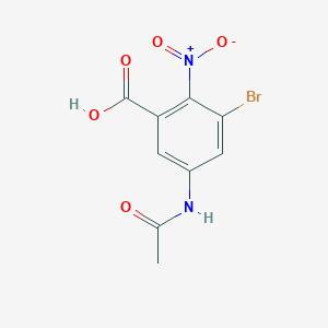 molecular formula C9H7BrN2O5 B1626733 5-Acetamido-3-bromo-2-nitrobenzoic acid CAS No. 54002-32-3