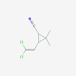 molecular formula C8H9Cl2N B1626745 3-(2,2-Dichloroethenyl)-2,2-dimethylcyclopropane-1-carbonitrile CAS No. 61820-11-9