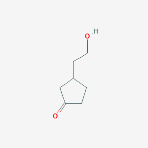 molecular formula C7H12O2 B1626746 3-(2-Hydroxyethyl)cyclopentanone CAS No. 61478-19-1
