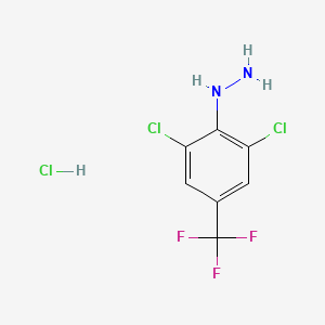 molecular formula C7H6Cl3F3N2 B1626751 (2,6-Dichloro-4-(trifluoromethyl)phenyl)hydrazine hydrochloride CAS No. 111788-75-1