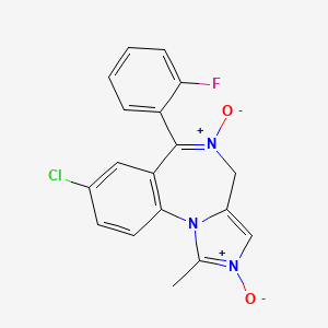 molecular formula C18H13ClFN3O2 B1626806 8-Chloro-6-(2-fluorophenyl)-1-methyl-4H-imidazo[1,5-A][1,4]benzodiazepine 2,5-dioxide CAS No. 59468-87-0