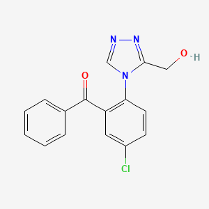 molecular formula C16H12ClN3O2 B1626815 (5-Chloro-2-(3-(hydroxymethyl)-4H-1,2,4-triazol-4-yl)phenyl)(phenyl)methanone CAS No. 54041-98-4